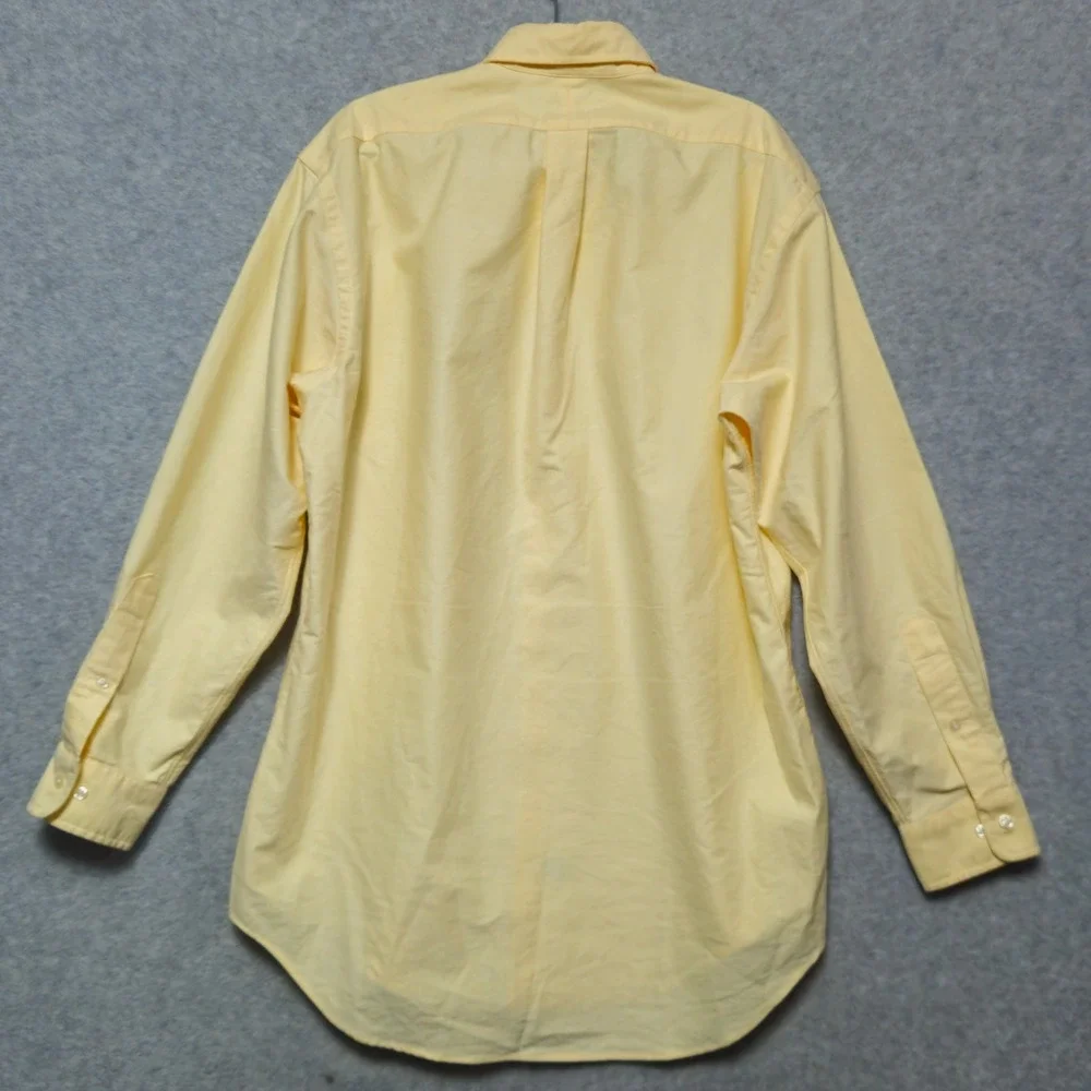 Ralph Lauren Yarmouth Mens 15.5 33 Yellow Cotton Oxford Button Down Flesh Pony - Picture 2 of 7